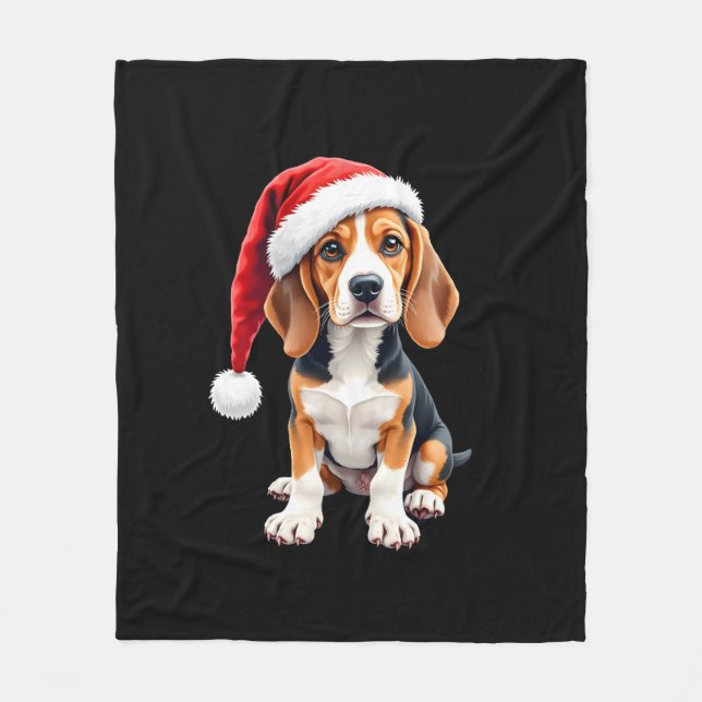 Cobertor De Velo Camiseta de Beagle Christmas Dog Long Sleeve T Shi (Frente)