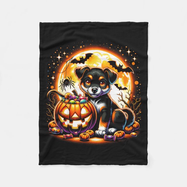 Cobertor De Velo Camiseta de Cachorro do Halloween4 (Frente)
