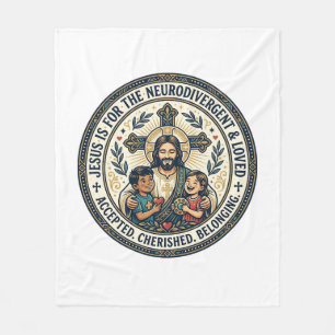 Cobertor De Velo Camiseta de Encorajamento Neurodivergente de Jesus