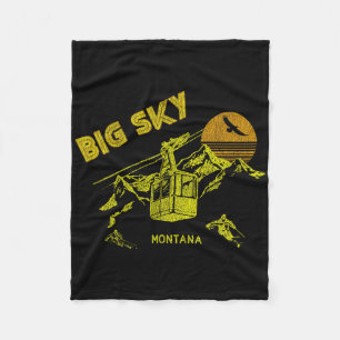 Cobertor De Velo Camiseta de Esqui Retro Big Sky Montana Desgastada