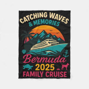 Cobertor De Velo Camiseta de Férias Bermuda Family Cruise 2025 para