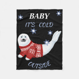 Cobertor De Velo Camiseta de Foca de Inverno Fora Frio Bebê Fofo 