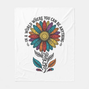 Cobertor De Velo Camiseta de Gravura Vintage Flor de Arco-Íris Seja