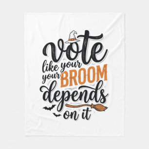 Cobertor De Velo Camiseta de Halloween Vote Como Se Sua Vassoura De