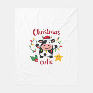 Cobertor De Velo Camiseta de Natal Cow Christmas Cutie Cows (6)