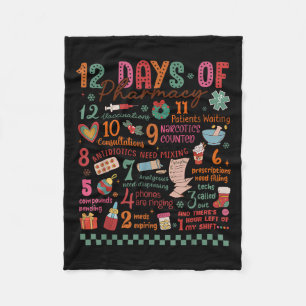 Cobertor De Velo Camiseta de Natal de Farmácia - 12 Dias de Técnico