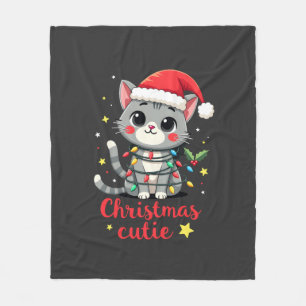 Cobertor De Velo Camiseta de Natal para Homens Gatinho de Natal Fof