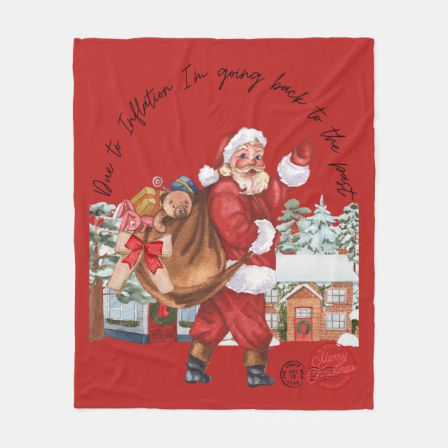 Cobertor De Velo Camiseta de presentes engraçados de Natal (Frente)