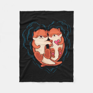 Cobertor De Velo Camiseta do Dia dos Namorados da Lontra Fofa Amor