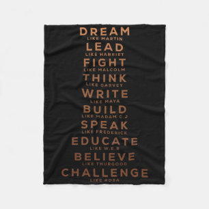 Cobertor De Velo Camiseta do Mês da História Negra Sonhe Como Marti