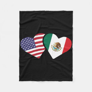 Cobertor De Velo Camiseta do México com Bandeira dos EUA Coração Am