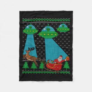 Cobertor De Velo Camiseta engraçada de Natal feia de alienígena Ovn