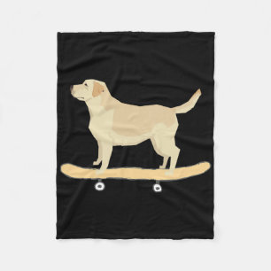 Cobertor De Velo Camiseta engraçada do Labrador de skate Presente