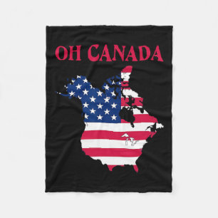 Cobertor De Velo Camiseta engraçada Oh Canadá Mapa engraçado de Tru