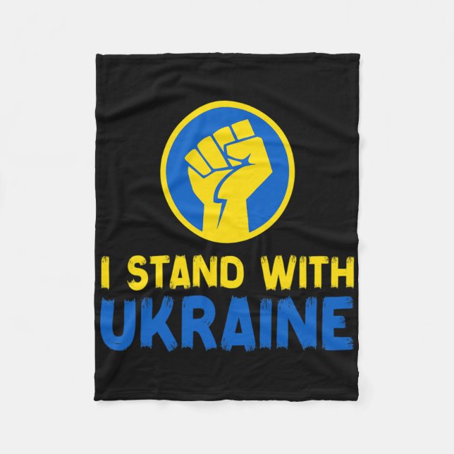 Cobertor De Velo Camiseta Eu Apoio a Ucrânia (Frente)
