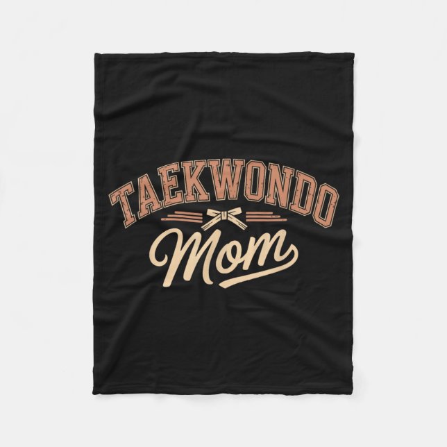 Cobertor De Velo Camiseta Mãe de Taekwondo12 (Frente)