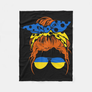 Cobertor De Velo Camiseta Mãe Ucraniana Cabelo Desgrenhado Bandeira