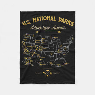 Cobertor De Velo Camiseta Mapa Parques Nacionais Camping Mulheres H