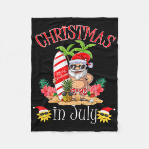 Cobertor De Velo Camiseta Natal Em Julho Fun Santa Verão Praia