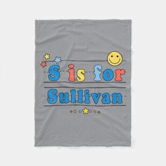 Cobertor De Velo Camiseta Nome Sullivan Alfabeto S É Para