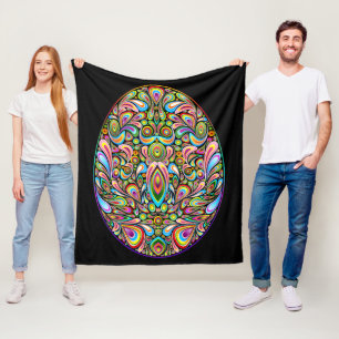 Cobertor De Velo Camiseta Orgânica Infantil com Desenho Psicodélico