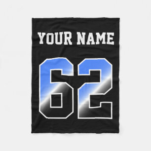 Cobertor De Velo Camiseta Personalizada Azul Número 62