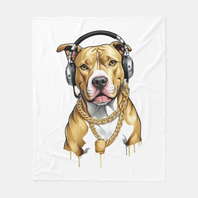 Cobertor De Velo Camiseta Pitbull estilo de rua (Frente)