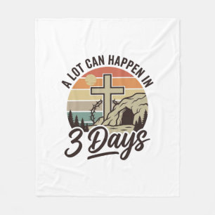 Cobertor De Velo Camiseta Retro de 3 Dias da Páscoa Cristã Cruz Cav