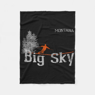 Cobertor De Velo Camiseta Vintage de Esqui Big Sky Montana Estilo A