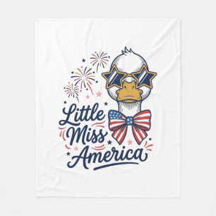 Cobertor De Velo Camiseta Vintage Little Miss America Patriotic Duc