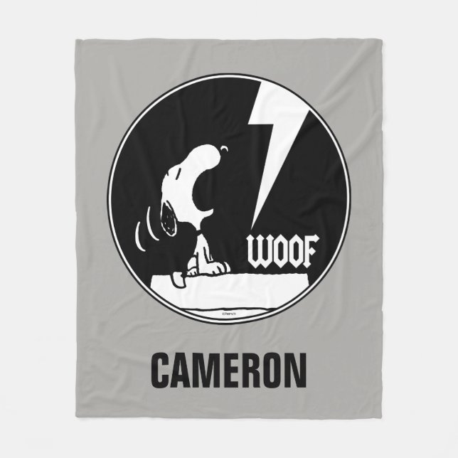 Cobertor De Velo Camisetas Rock | Snoopy Howling | Adicione seu nom (Frente)