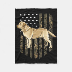 Cobertor De Velo Camo American Flag Yellow Labrador Retriever 4th O