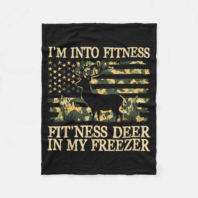Cobertor De Velo Camo Hunting I'm Into Fitness Fit Ness Deer Zer Hu (Frente)
