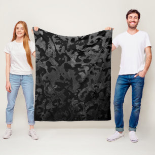 Cobertor De Velo Camo moderno - Cinzas pretas e escuras - camuflage
