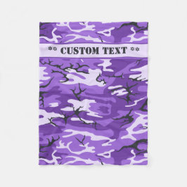 Cobertor De Velo Camo roxo com texto feito sob encomenda