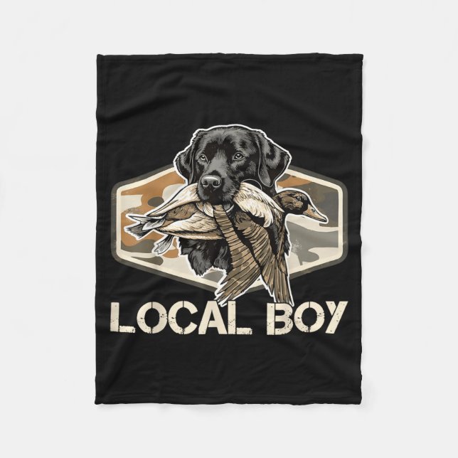Cobertor De Velo Camo Southern Local Boy Duck Hunting Black Lab Out (Frente)