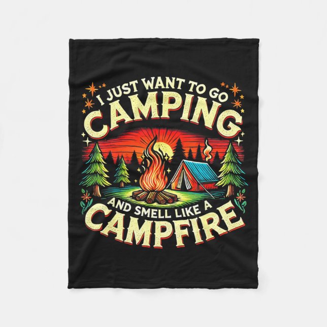 Cobertor De Velo Camper Funny Cute Camng Glamng Campfire Quote Camp (Frente)