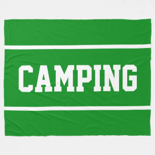 Cobertor De Velo CAMPING Esportivo Texto Branco Listras no Verde Br