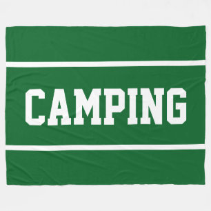 Cobertor De Velo CAMPING Esportivo Texto Branco Listras no Verde Fl