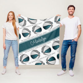 Cobertor De Velo campo de basquetebol minha feliz cinza de chá para