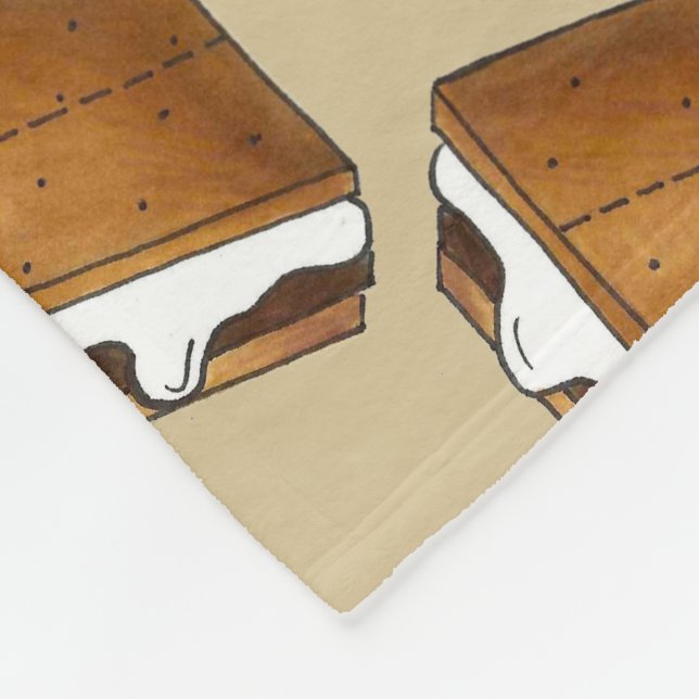 Cobertor De Velo Campo de Verão Campfire S'mores Marshmallow Chocol (Quina)