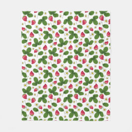 Cobertor De Velo Campos de Morango em Branco