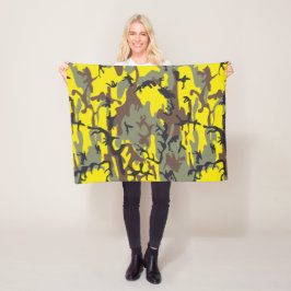 Cobertor De Velo Camuflagem Amarela e Marrom, Militar, Exército