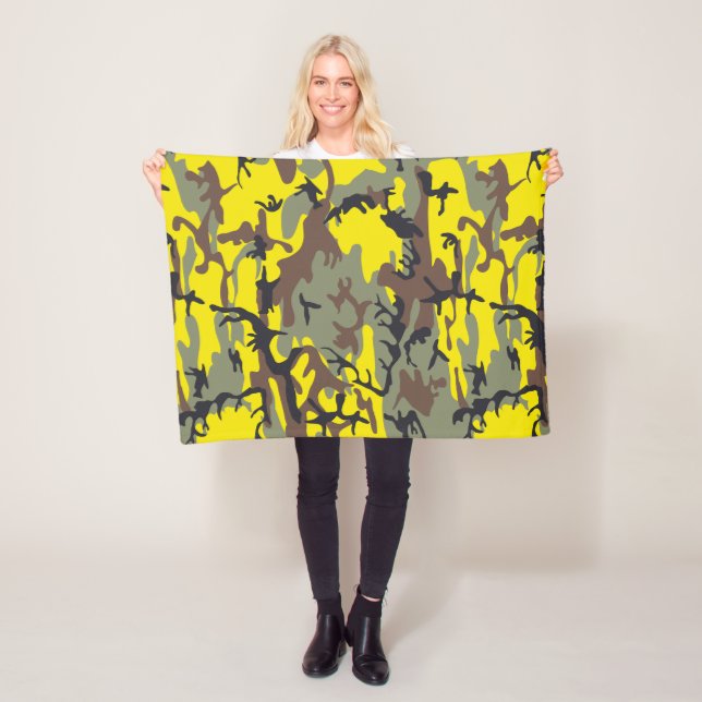 Cobertor De Velo Camuflagem Amarela e Marrom, Militar, Exército (In Situ)