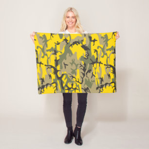 Cobertor De Velo Camuflagem Amarela e Verde, Militar, Exército