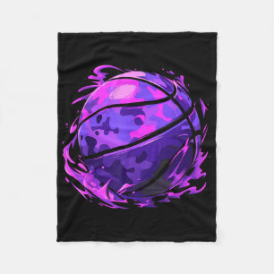 Cobertor De Velo Camuflagem De Basquete Roxo Para Homens Crianças Y
