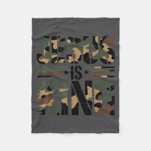 Cobertor De Velo Camuflagem Jesus é Rei Cruz Cristã Camuflada Relig