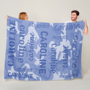 Cobertor De Velo Camuflagem Personalizada Azul