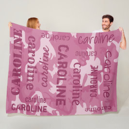 Cobertor De Velo Camuflagem Rosa Personalizada