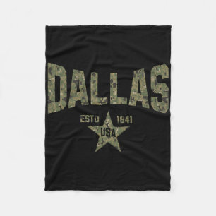 Cobertor De Velo Camuflagem Suvenir EUA Estrela Dallas Texas 